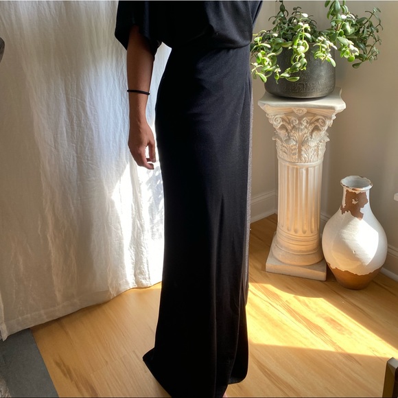 ABS Formal Maxi Crepe V-Bk Gown - Picture 2 of 3